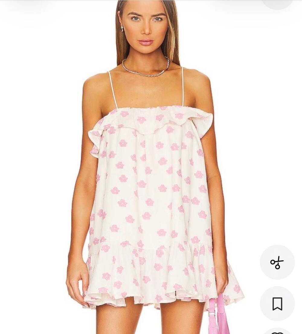For Love & Lemons Olea Mini Dress in Pink Floral